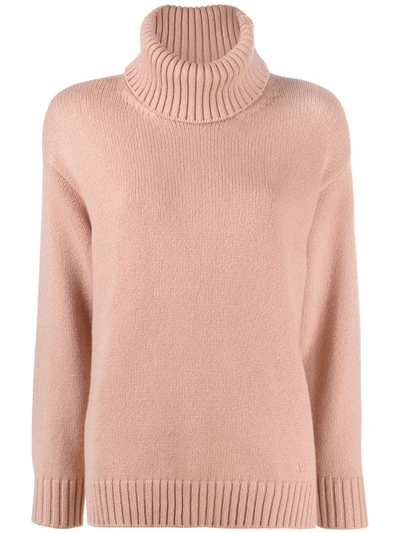Valentino Roll Neck Jumper In Pink