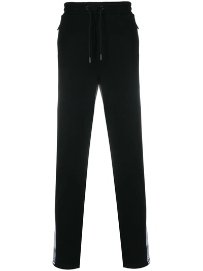 Karl Lagerfeld Logo-embellished Track Trousers In Black