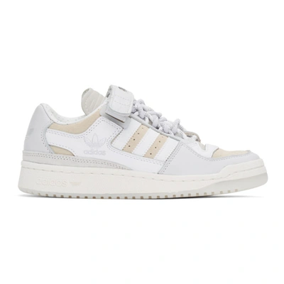 Adidas X Ivy Park Grey & Beige Forum Low Sneakers In Ftwr White/ecru