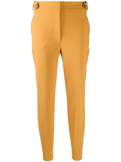 Veronica Beard Gamila Cropped Stretch-crepe Slim-leg Trousers In Marigold