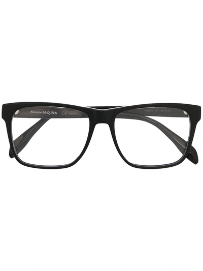 Alexander Mcqueen Square Frame Glasses In Black