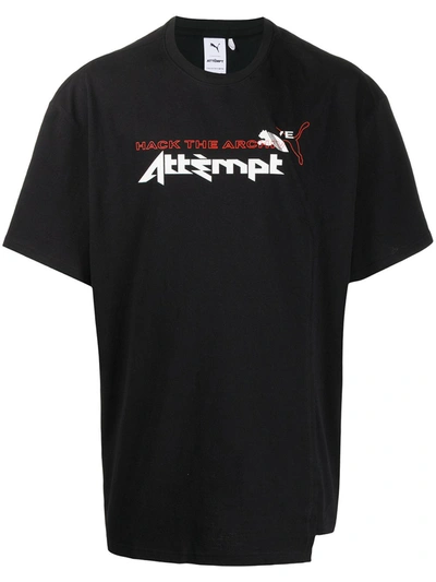 Puma Slogan Print T-shirt In Black