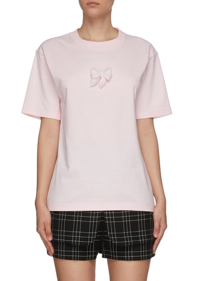Shushu-tong Bow Applique Crewneck T-shirt In Pink
