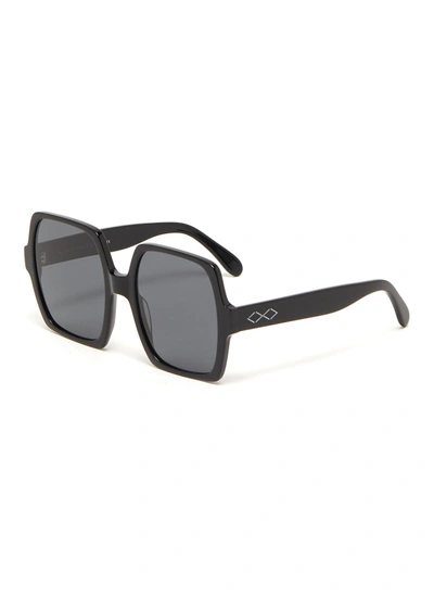 Karen Wazen 'kaia' Oversized Acetate Frame Square Sunglasses In Black