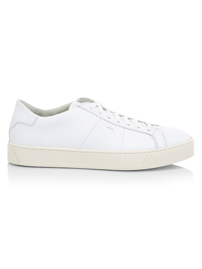 Santoni Men's Gloria Paneled Leather Sneakers In White