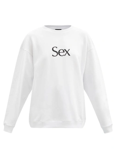 More Joy By Christopher Kane Sex-print Cotton-jersey Sweatshirt In White