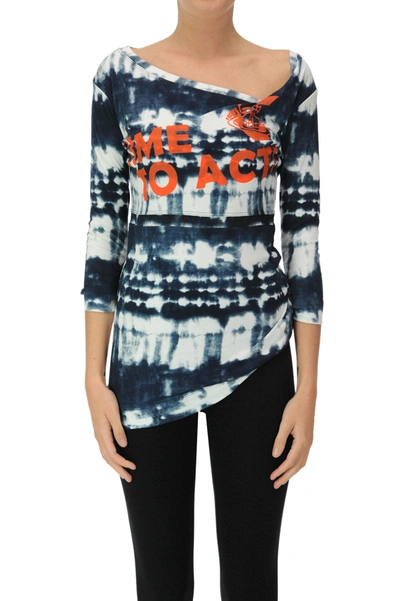 Vivienne Westwood Anglomania Asymmetric Tie Dye T-shirt In Multicoloured