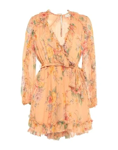 Zimmermann Short Dresses In Apricot