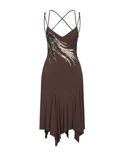 Angelo Marani Midi Dresses In Brown
