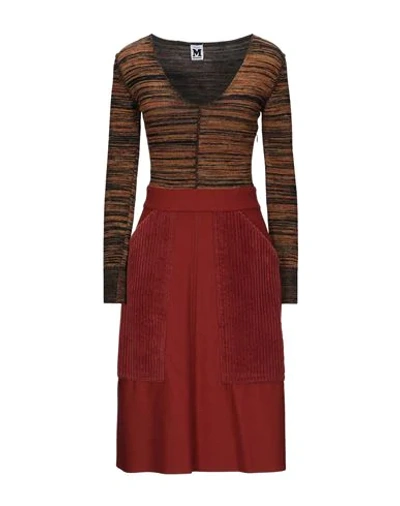 M Missoni Knee-length Dresses In Maroon