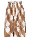 High By Claire Campbell Midi Skirts In Beige