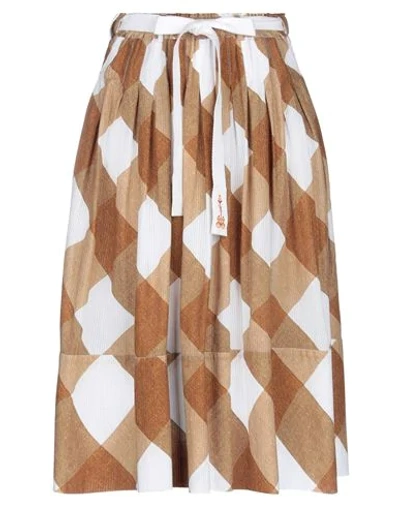 High By Claire Campbell Midi Skirts In Beige