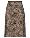 Siyu Knee Length Skirts In Dark Brown
