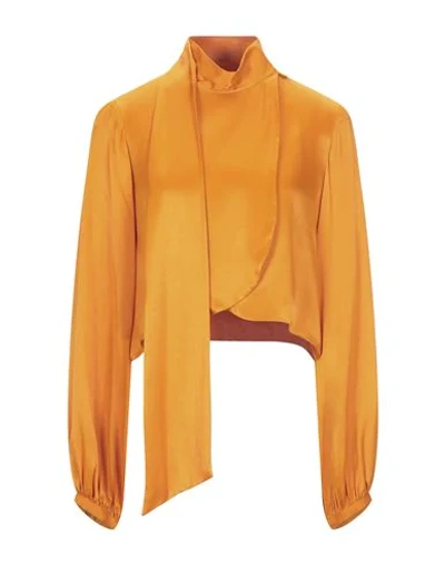 Rodebjer Solid Color Shirts & Blouses In Orange