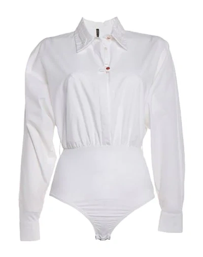 Manila Grace Solid Color Shirts & Blouses In White