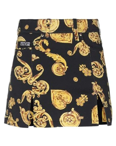 Versace Jeans Couture Denim Skirts In Black