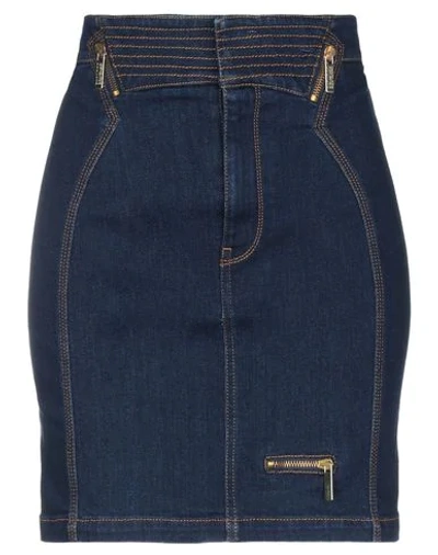 Versace Jeans Couture Denim Skirts In Blue