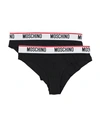 Moschino Set Of 2 Thongs With Logo In Black