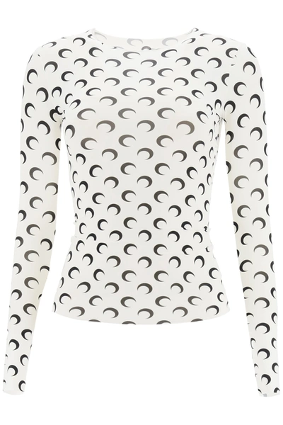 Marine Serre Moon Top In White With Print