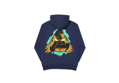 Pre-owned Palace  Tri-ripper Hoodie Navy