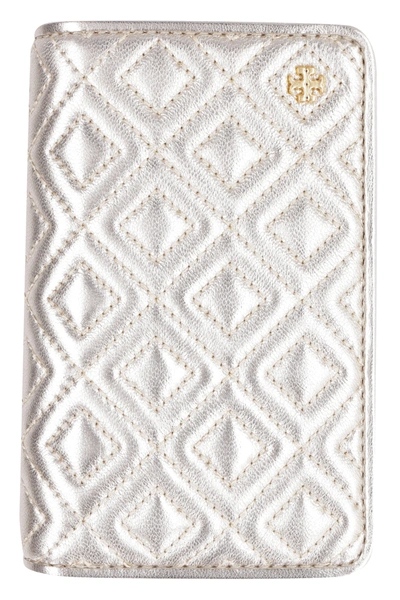 Tory Burch Fleming Quilted Leather Wallet In Gold