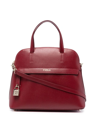 Furla Piper M Handbag In Red Leather In Cherry