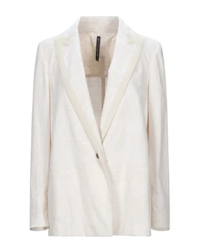 Manila Grace Sartorial Jacket In Off White
