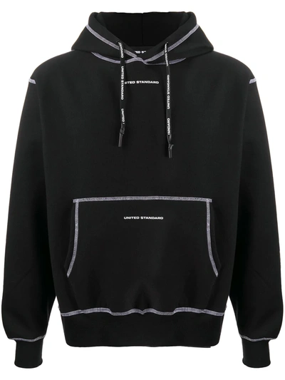 United Standard Logo Cotton Blend Sweatshirt Hoodie In Black