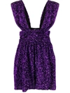 Amen Sleeveless Sequined Mini Dress In Purple