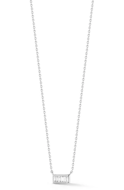 Dana Rebecca Designs Sadie Diamond Baguette Necklace In White Gold