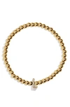 Baublebar Pisa Pavé Initial Bracelet In Gold L