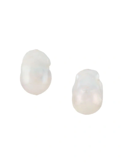 Monies Gold-tone Pearl Earrings In White