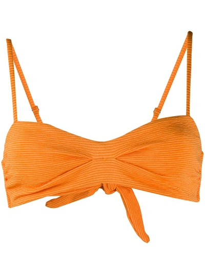 Mara Hoffman Textured Strie Bikini Top In Orange