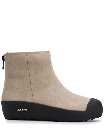 Bally Slip On Leather Ankle Boots In Black