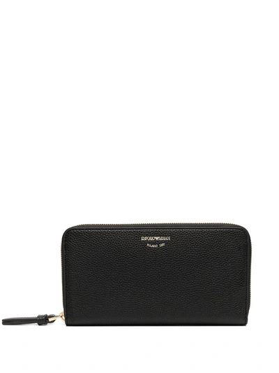 Emporio Armani Continental Wallet In Black