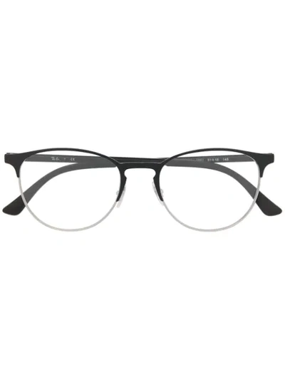Ray Ban Clear-lens Wayfarer Glasses In Black