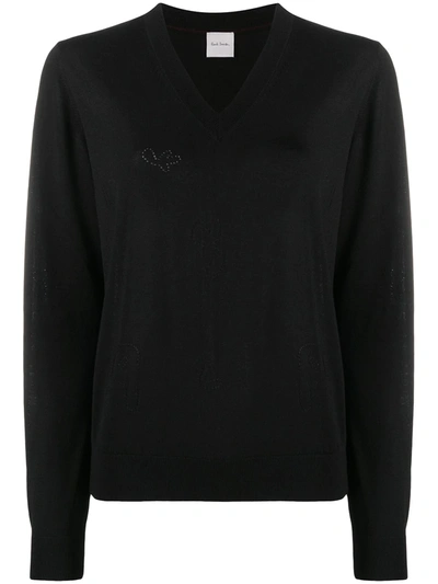 Paul Smith Perforated Number Jumper In Black
