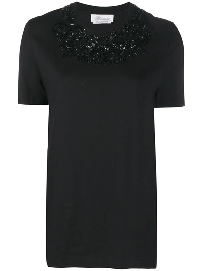 Blumarine Stud-embellished T-shirt In Black