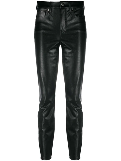 Veronica Beard High Waisted Faux Leather Trousers In Black