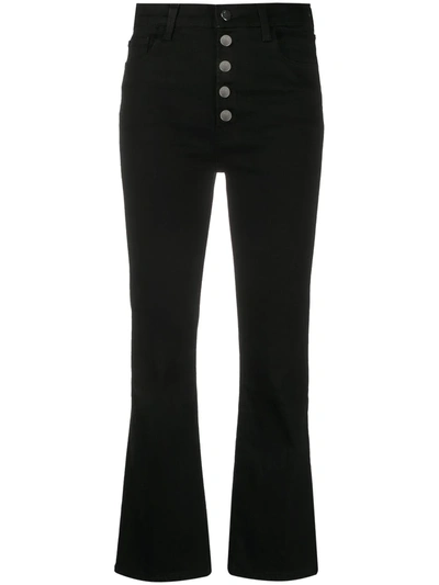 J Brand High-waisted Flared Jeans In Black