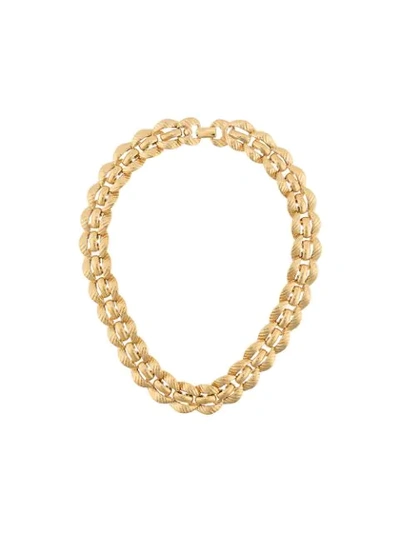 Pre-owned Monet 1980s Chain-link Necklace In Gold