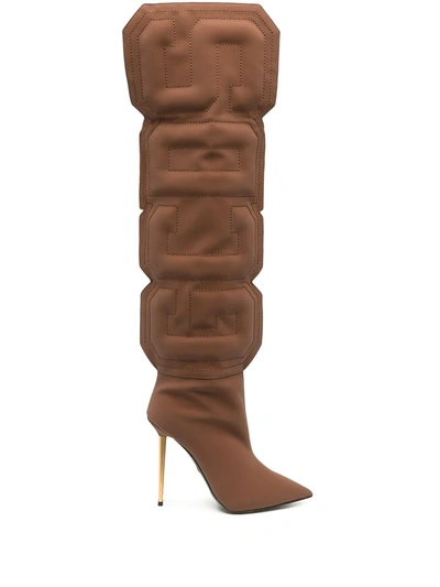 Gcds Establish Thigh-high Boots In Brown