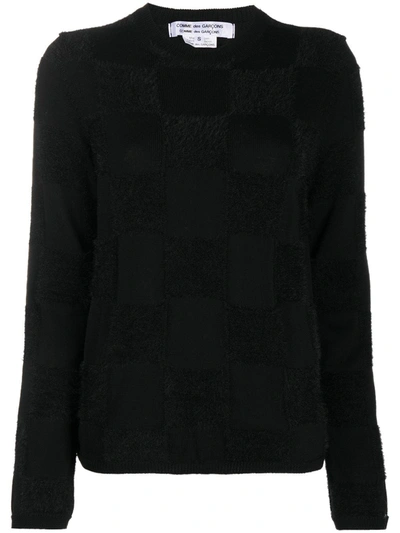 Comme Des Garçons Textured Square Knit Jumper In Black