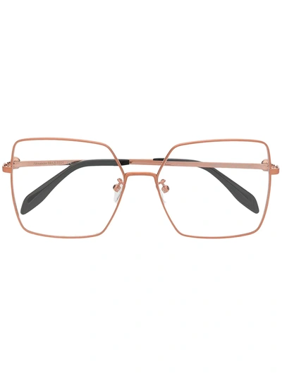 Alexander Mcqueen Oversize Frame Glasses In Gold