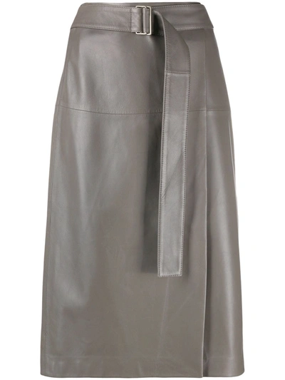 Joseph Belted-waist A-line Skirt In Grey