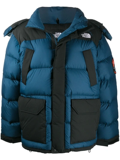 The North Face Two-tone Padded Jacket In Blue