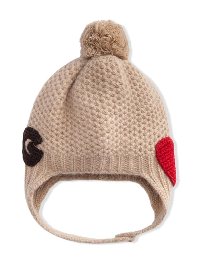 Dolce & Gabbana Babies' Intarsia-knit Beanie Hat In Neutrals