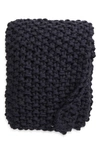 Nordstrom Seed Stitch Jersey Rope Throw Blanket In Navy Blue