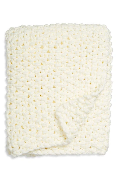 Nordstrom Seed Stitch Jersey Rope Throw Blanket In Ivory
