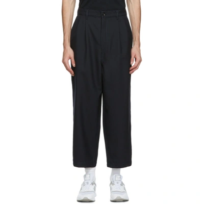 Comme Des Garçons Homme Deux Navy Tropical Wool Trousers In 2 Navy